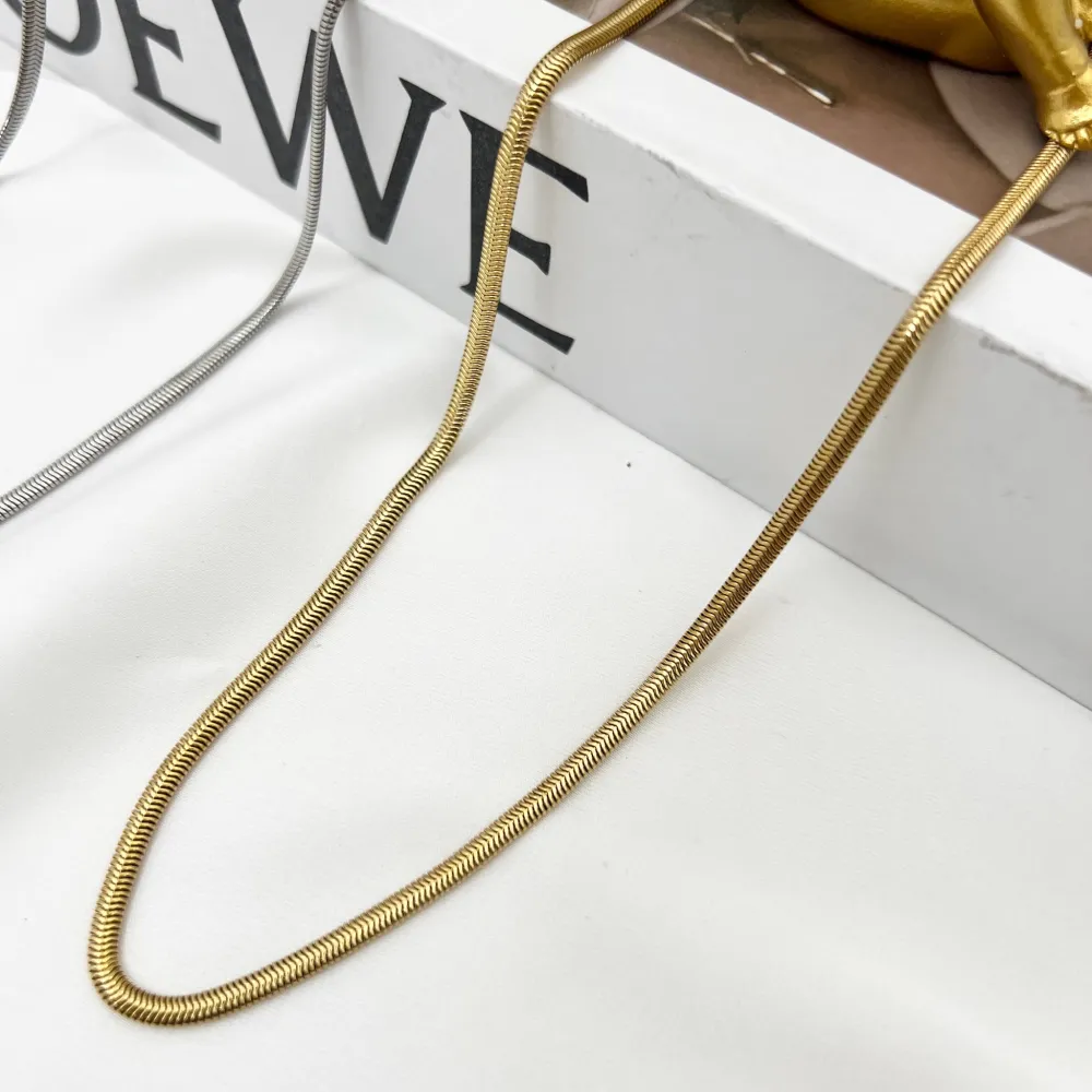 Serpente 3mm-Collana Corta in Acciaio - CAC-413-3519