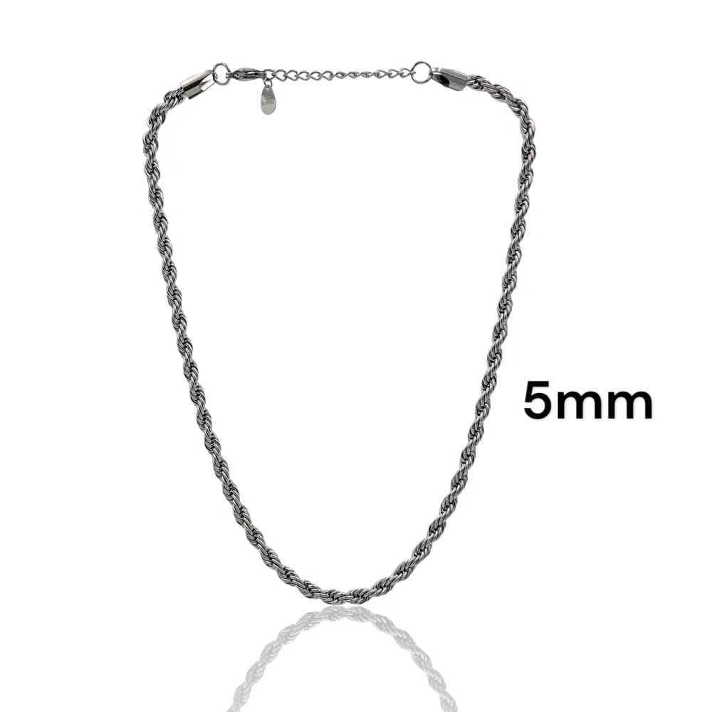 Torchon 5mm-Collana Corta in Acciaio - CAC-413-5mm