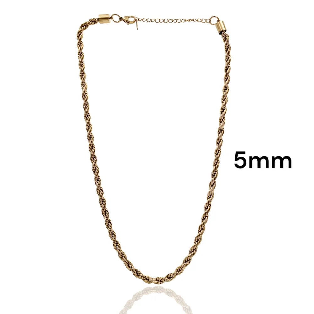 Torchon 5mm-Collana Corta in Acciaio - CAC-413-5mm