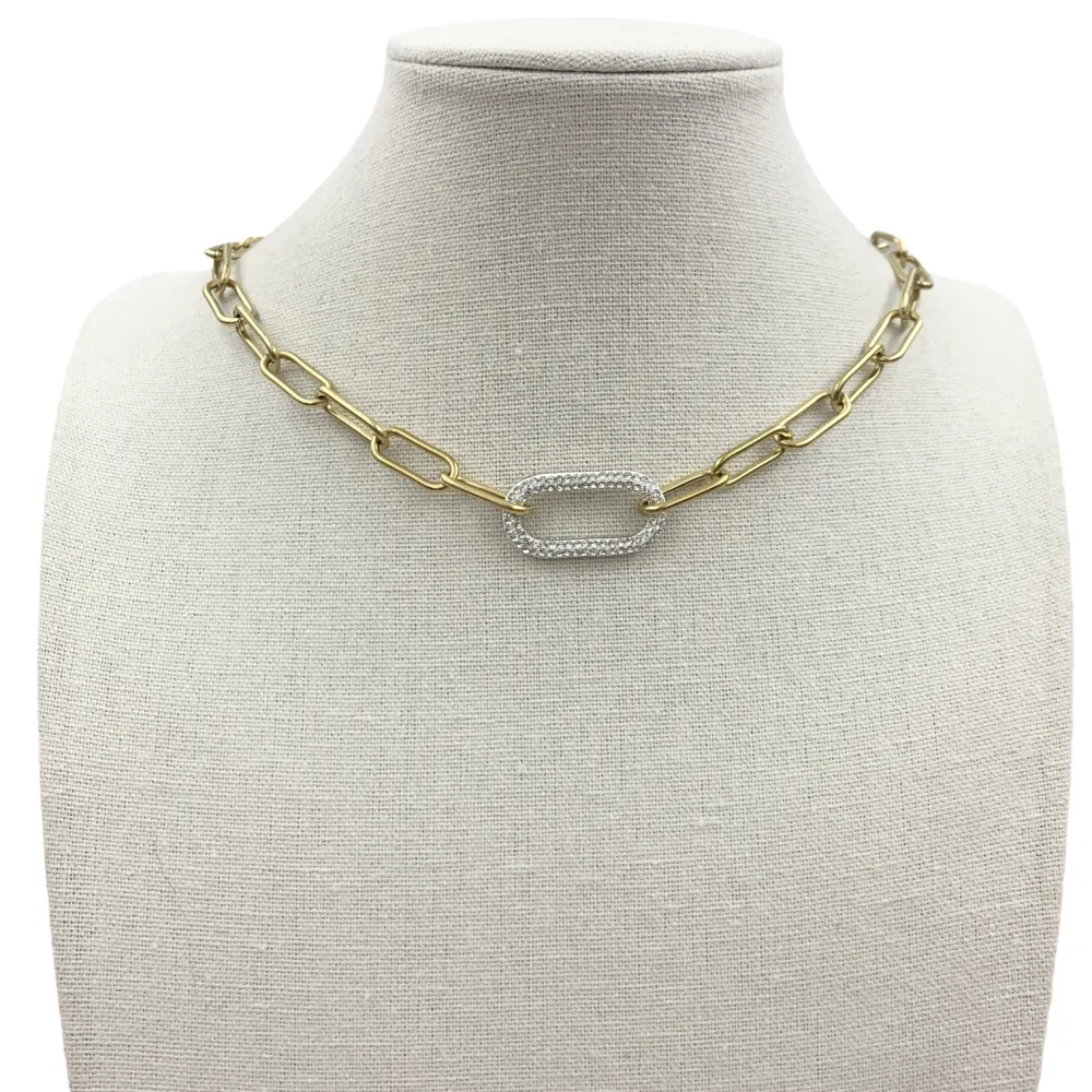 CAC7043-Ovale- Collana Corta in Acciaio - CAC7043-Ovale- Collana Corta in Acciaio