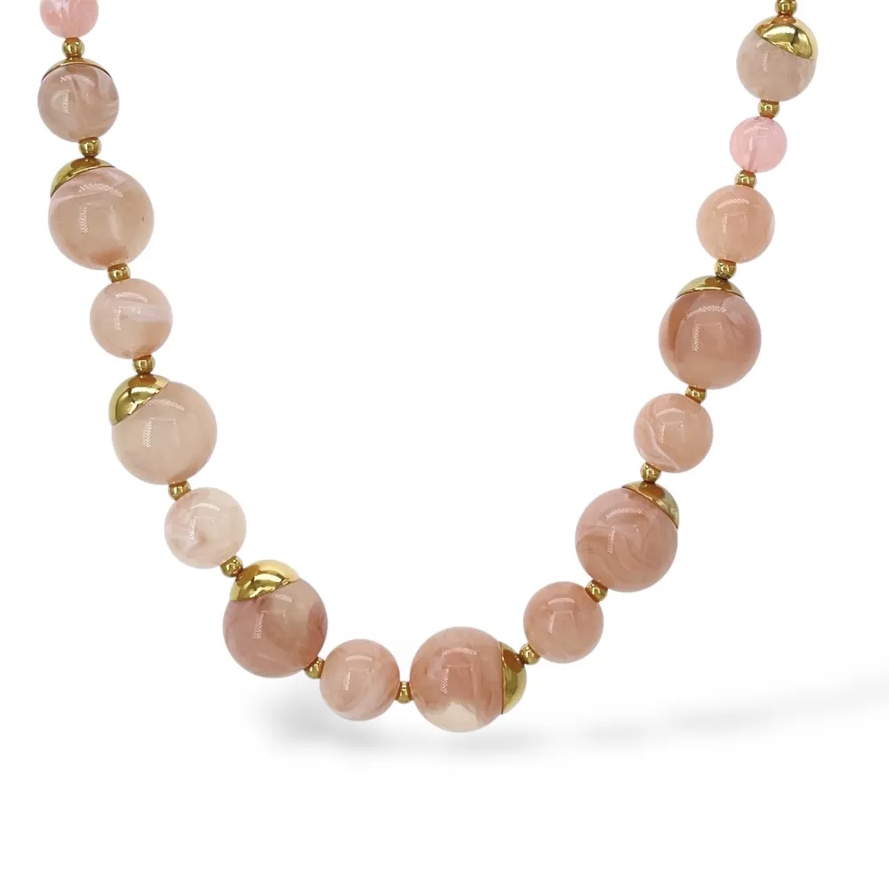 Palline Colorate -Collana Corta in Acciaio - CAC-732-426