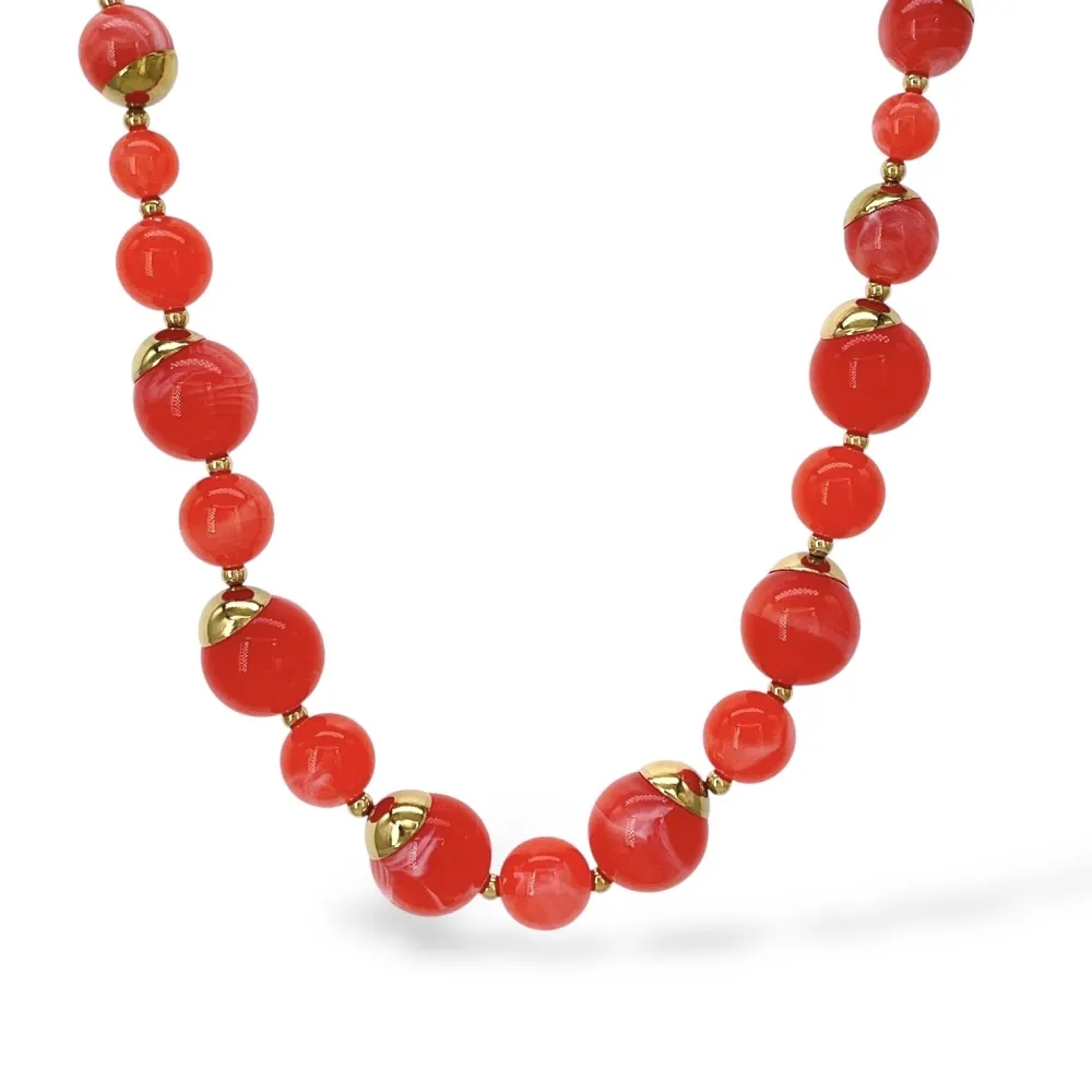 Palline Colorate -Collana Corta in Acciaio - CAC-732-426