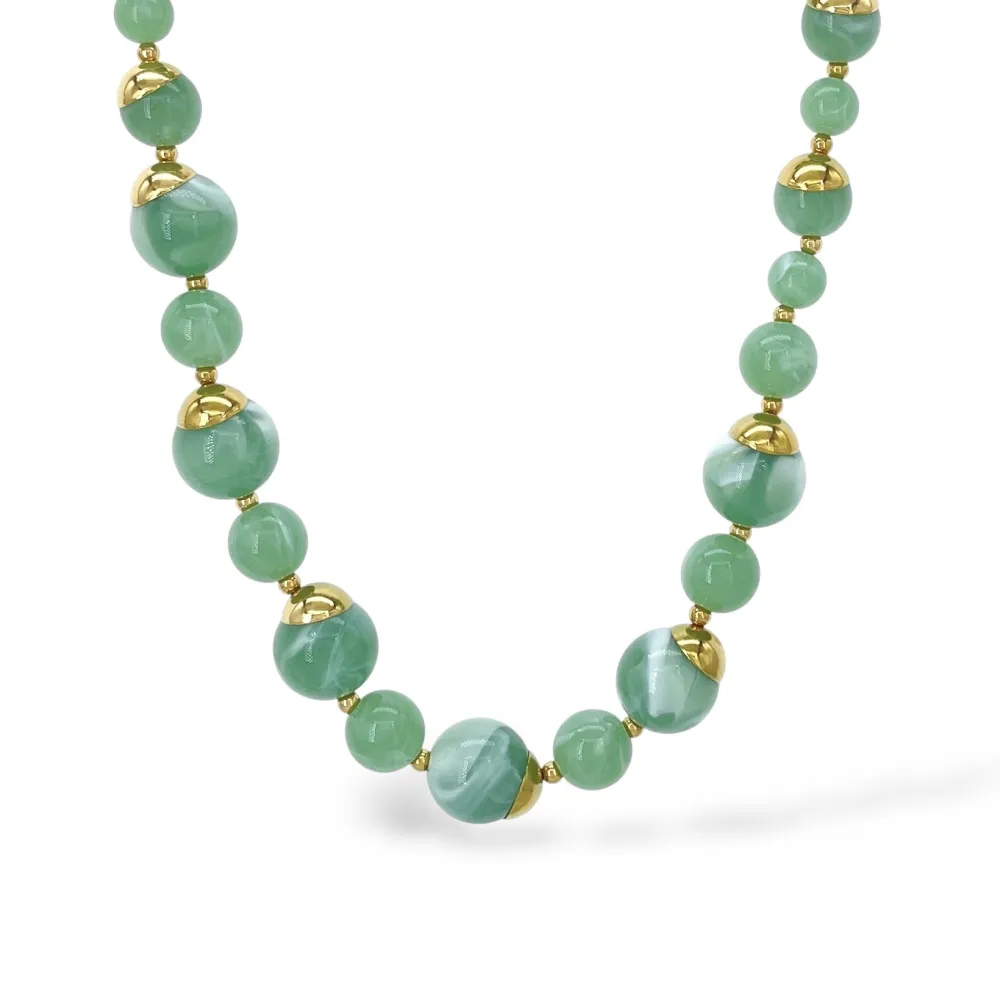 Palline Colorate -Collana Corta in Acciaio - CAC-732-426