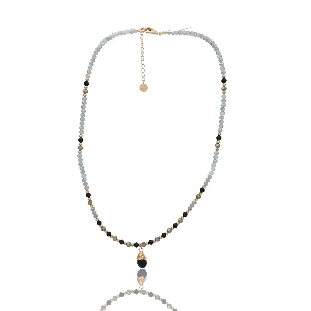 Catena con Perline-Collana Corta in Acciaio - CAC-735-20