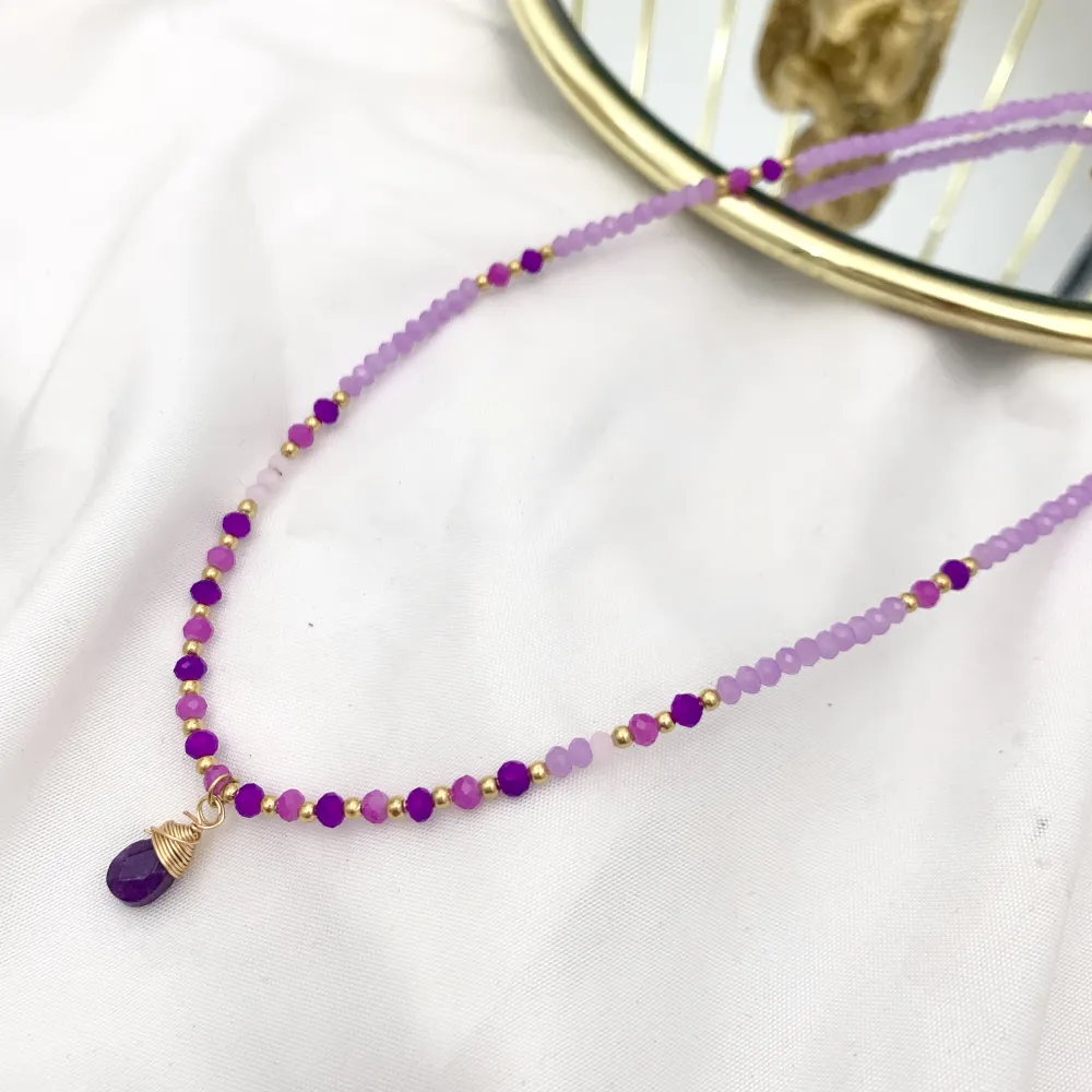 Catena con Perline-Collana Corta in Acciaio - CAC-735-20