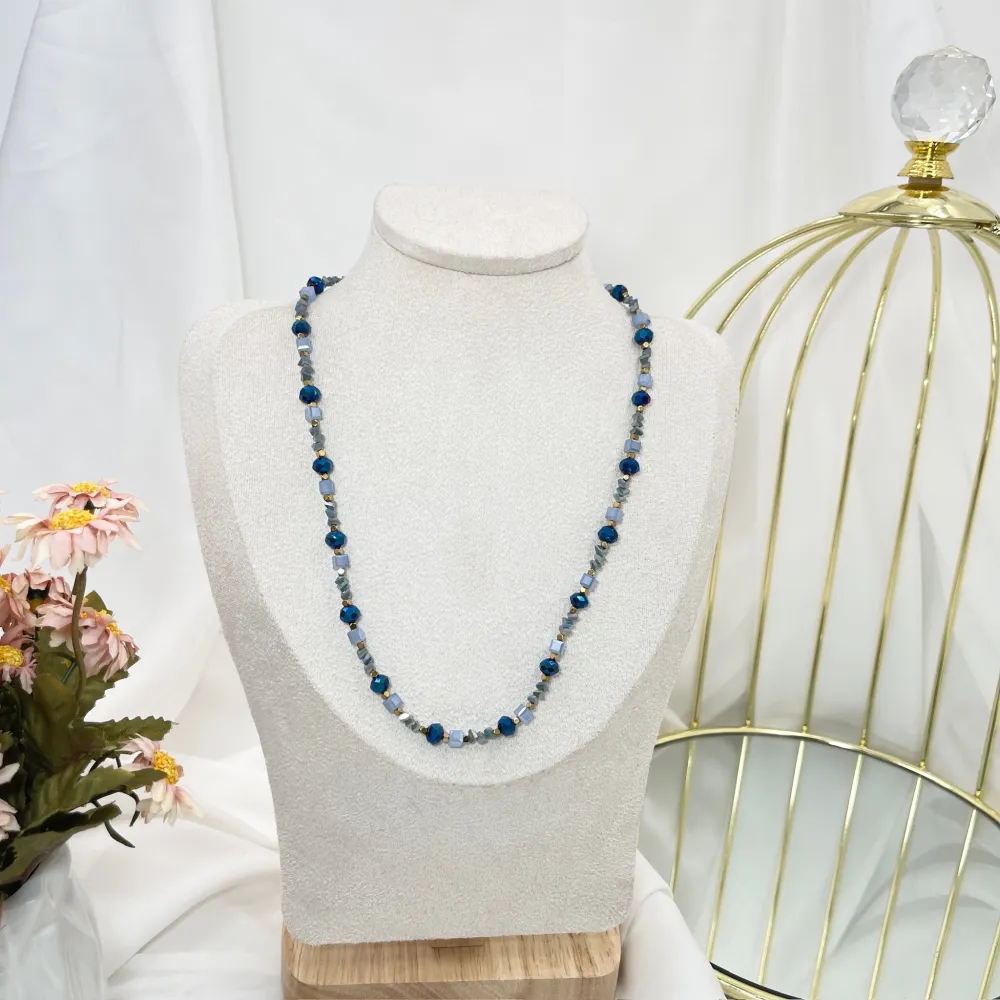 Perline Colorati-Collana Corta in Acciaio - CAC-735-33S