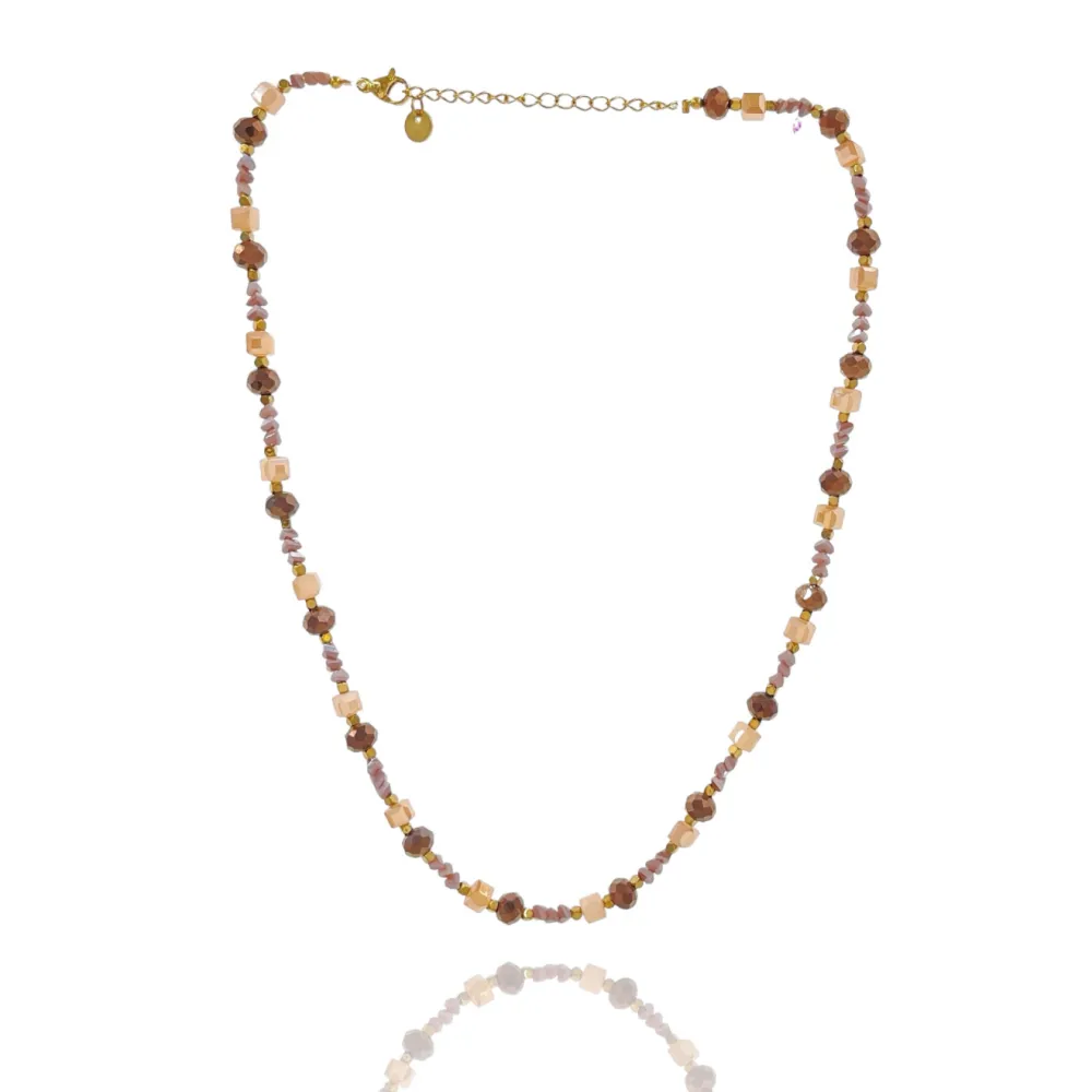 Perline Colorati-Collana Corta in Acciaio - CAC-735-33S