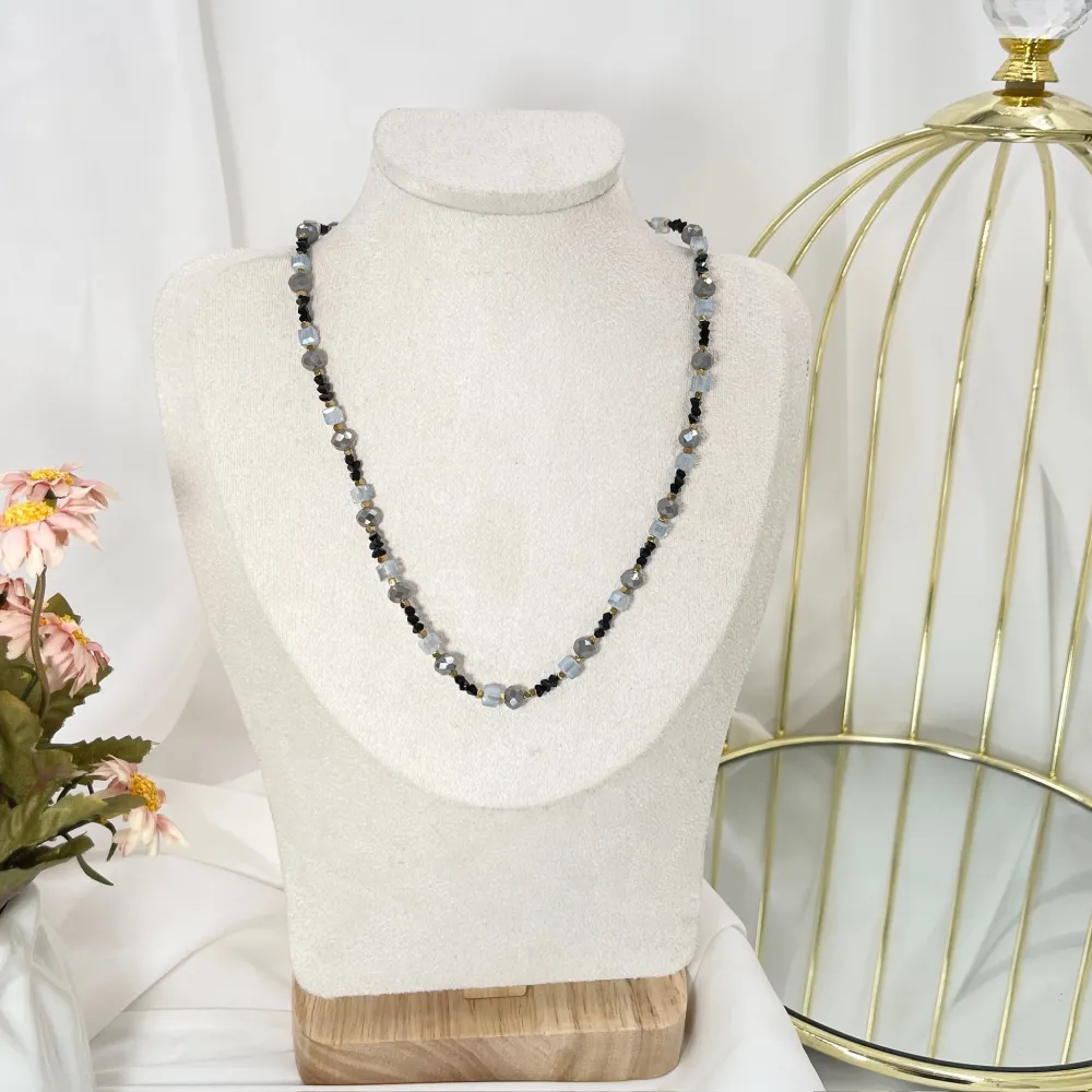 Perline Colorati-Collana Corta in Acciaio - CAC-735-33S