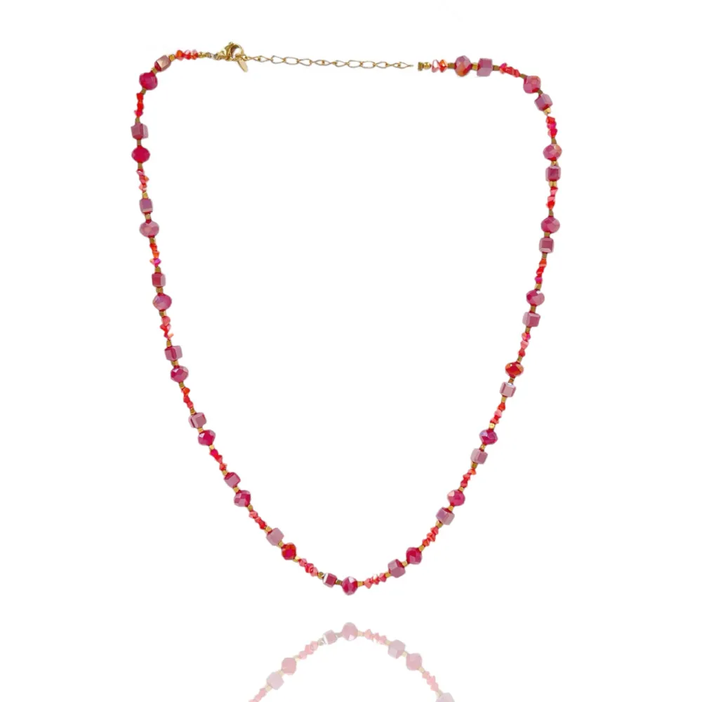 Perline Colorati-Collana Corta in Acciaio - CAC-735-33S