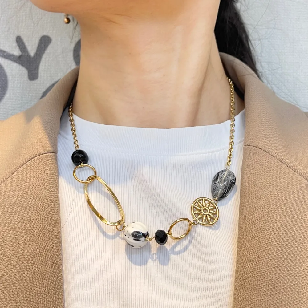 Ovale -Collana Corta in Acciaio - CAC-765-82