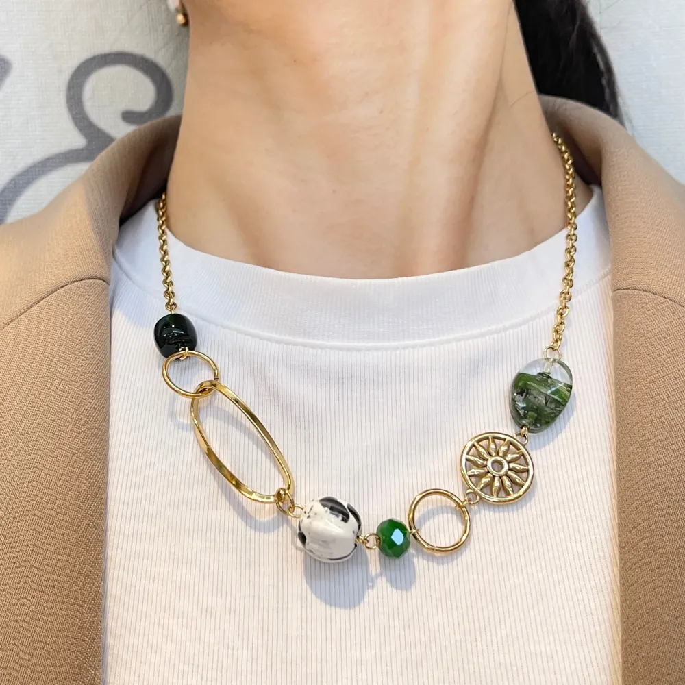 Ovale -Collana Corta in Acciaio - CAC-765-82