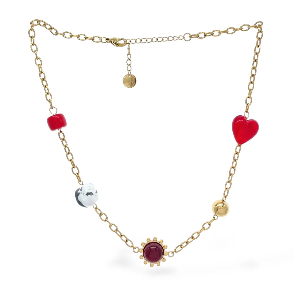 Cuore -Collana Corta in Acciaio - CAC-765-84