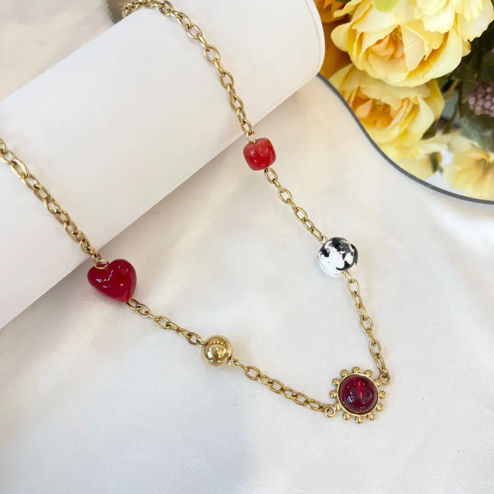 Cuore -Collana Corta in Acciaio - CAC-765-84