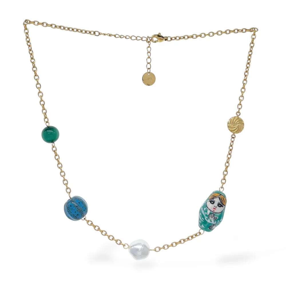 Matrioska -Collana Corta in Acciaio - CAC-765-87