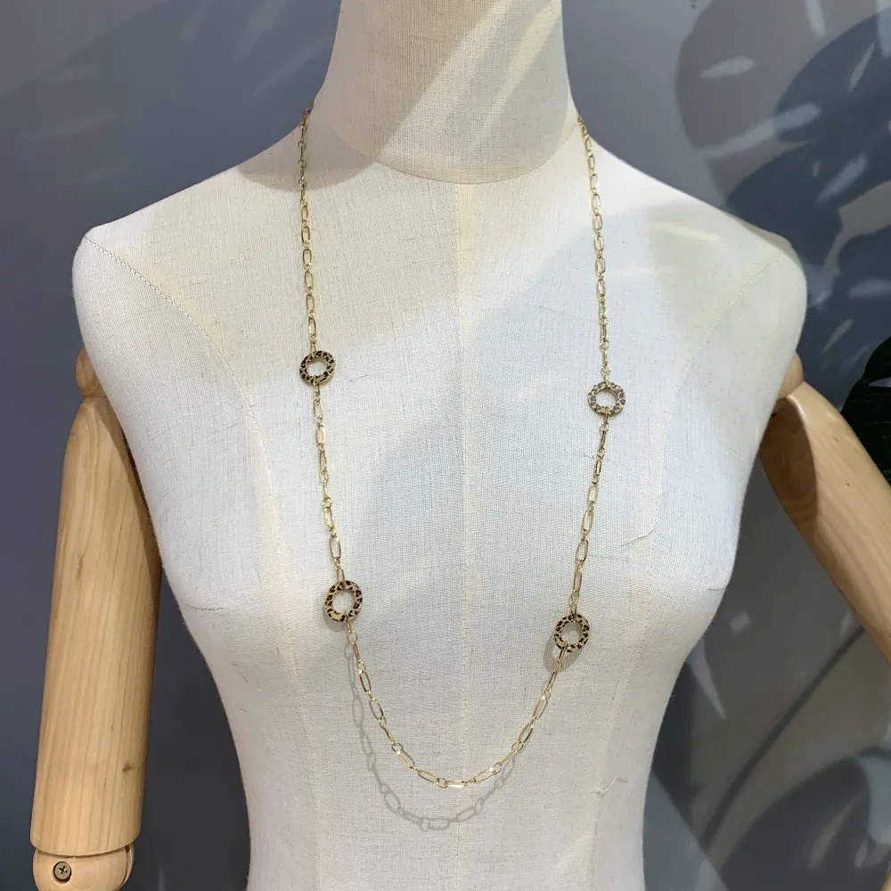 Cerchio con Catena-Collana Lunga in Acciaio - CAL-104-A35