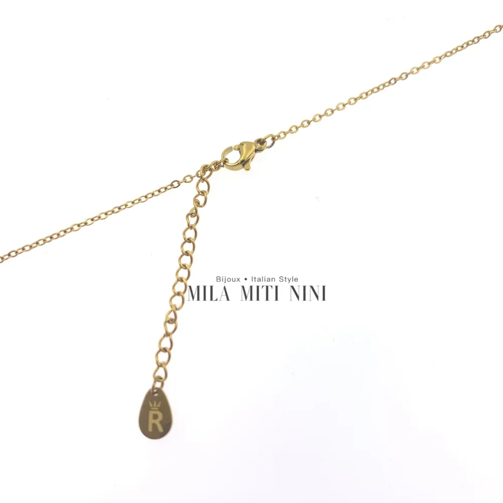 CAL413-1543-Iniziale ORO GIALLO-Collana Lunga in Acciaio - CAL413-1543-Iniziale ORO GIALLO-Collana Lunga in Acciaio