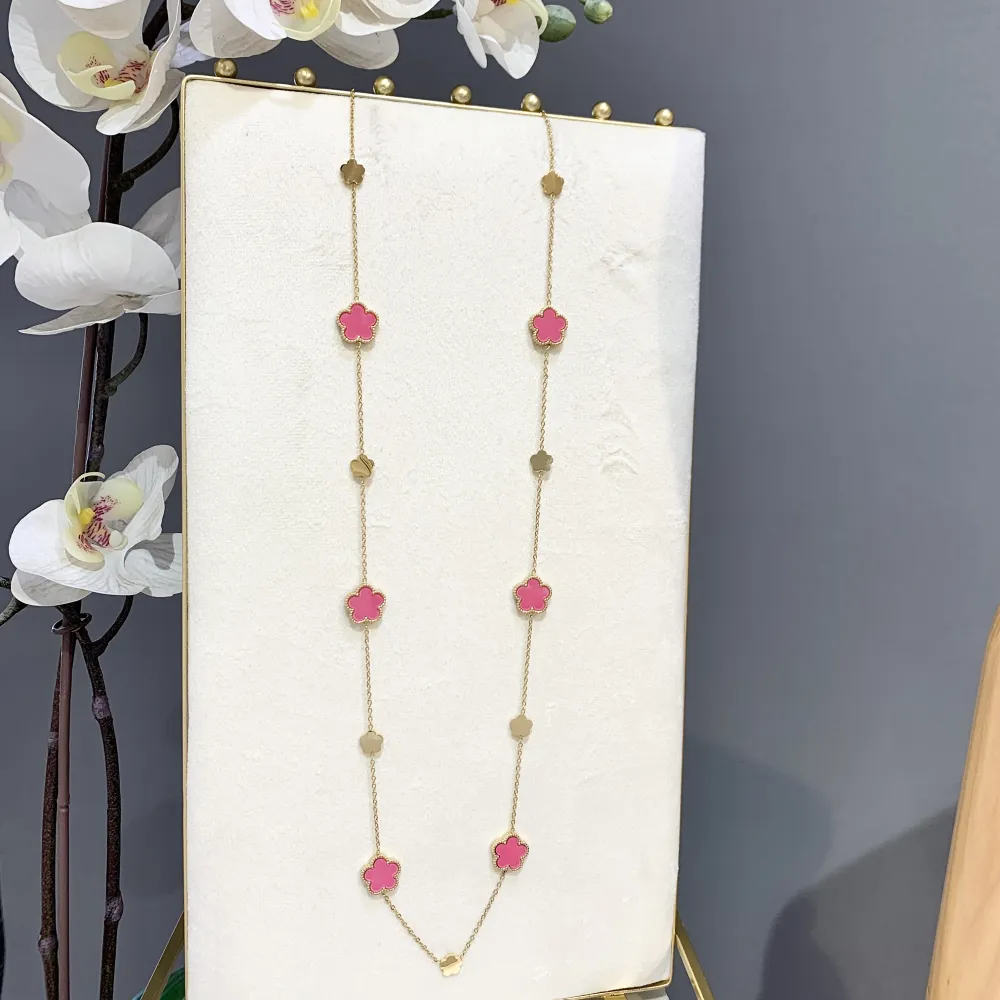 Fiore-Collana Lunga in Acciaio - CAL-413-2523 G