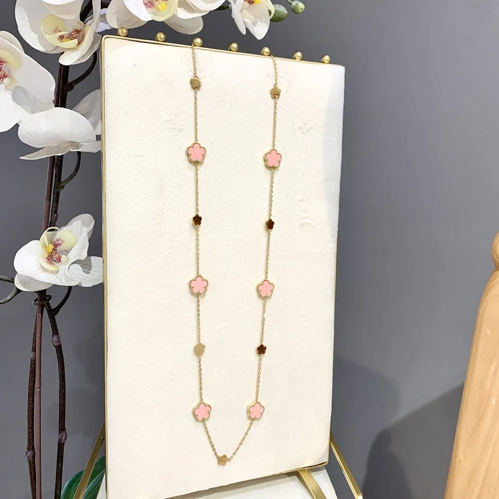 Fiore-Collana Lunga in Acciaio - CAL-413-2523 G