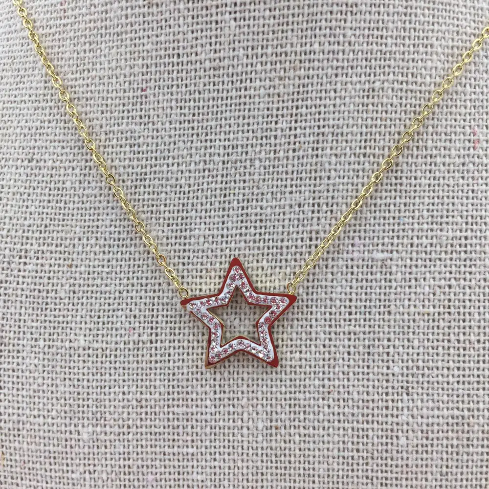 CAS- Stella 4618 - Collana in Acciaio con Strass - CAS- Stella 4618 - Collana in Acciaio con Strass