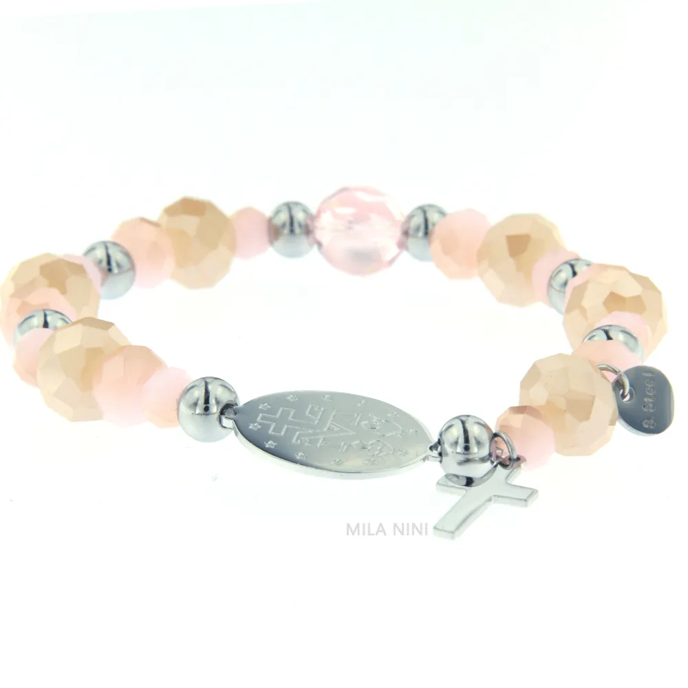 CBAE Madonna - Bracciale Elastico Cristalli Acciaio 1017 - CBAE Madonna - Bracciale Elastico Acciaio 1017