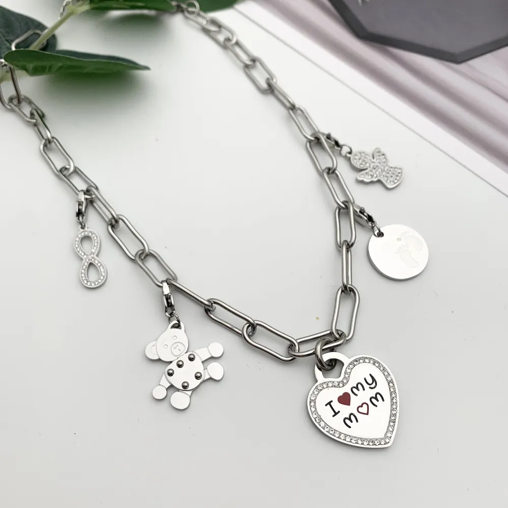 CIO-I love my mon 5481 - Ciondolo in Acciaio - CIO5481-Sei nel mio Cuore- Ciondolo in Acciaio