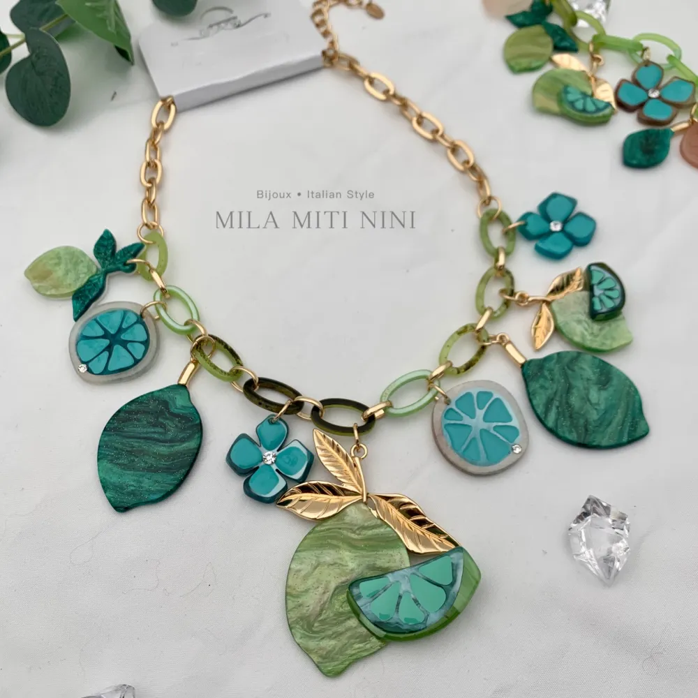 Frutta Limone Fiore- Collana Corta Moda - CMC-12708