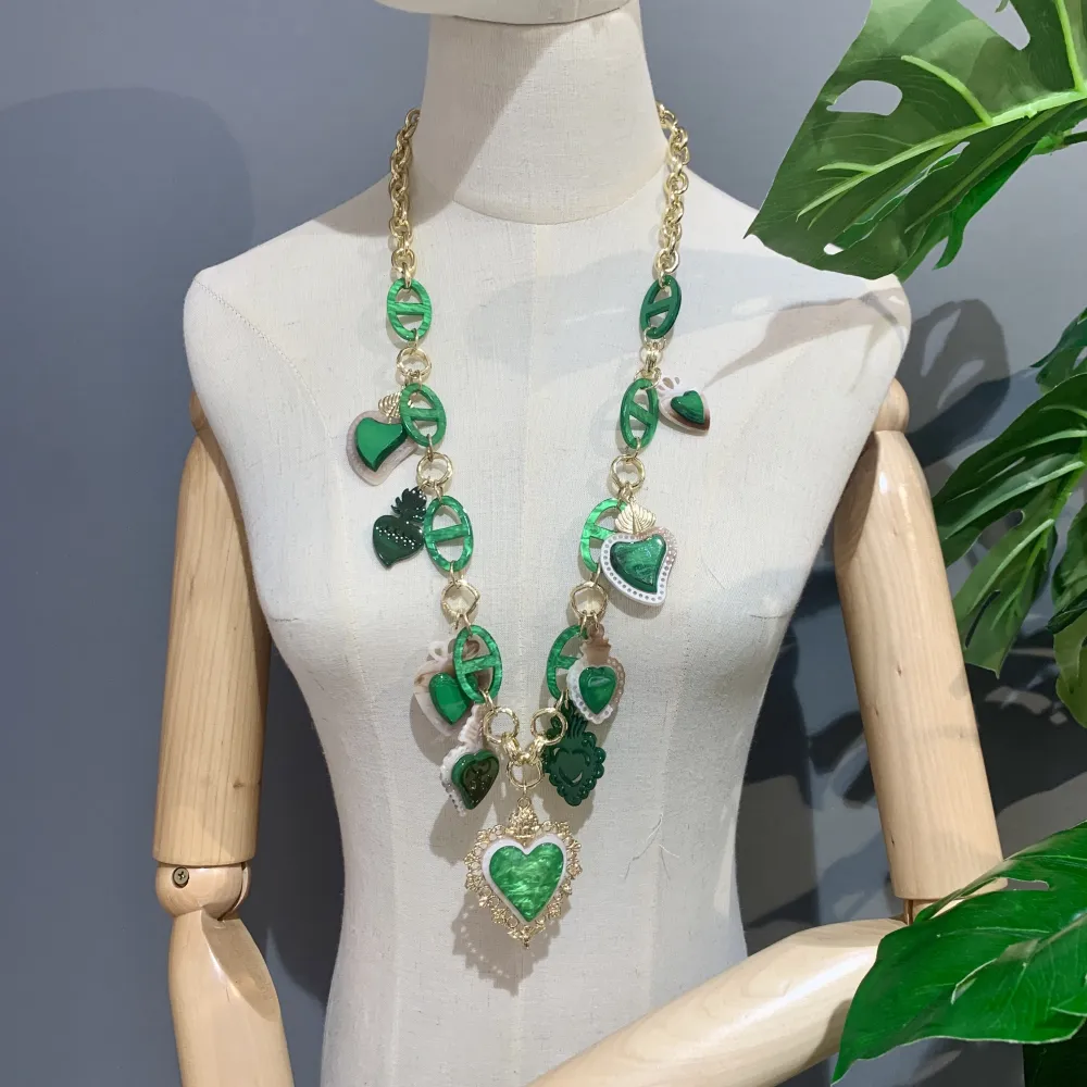 Sacro Cuore-Collana Lunga Moda in Resina - CML-121-61