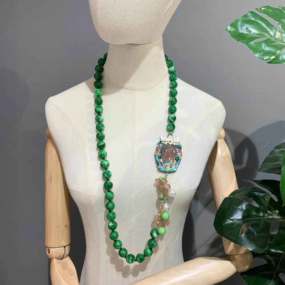 Testa di Moro-Collana Lunga in Resina - CML-15349