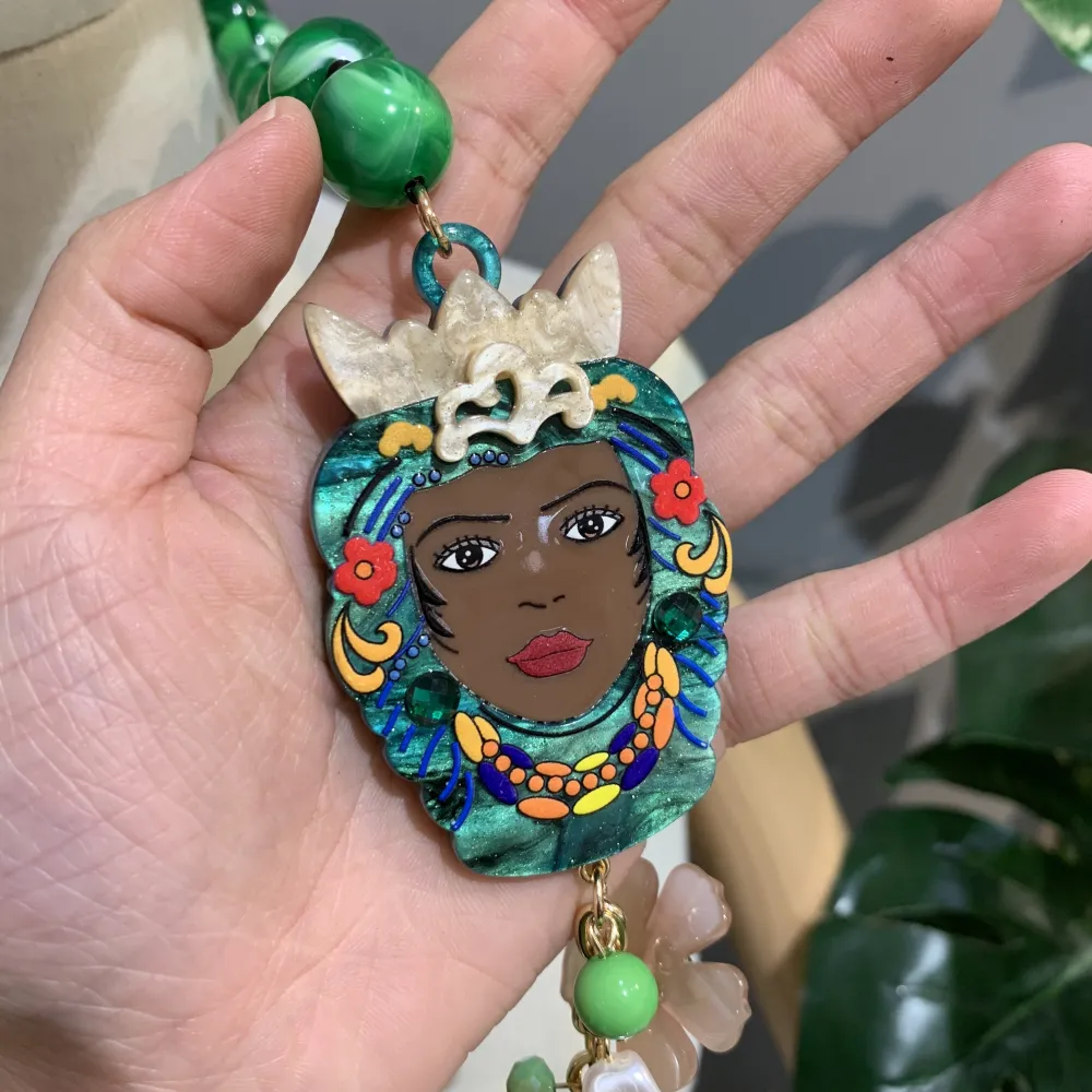 Testa di Moro-Collana Lunga in Resina - CML-15349