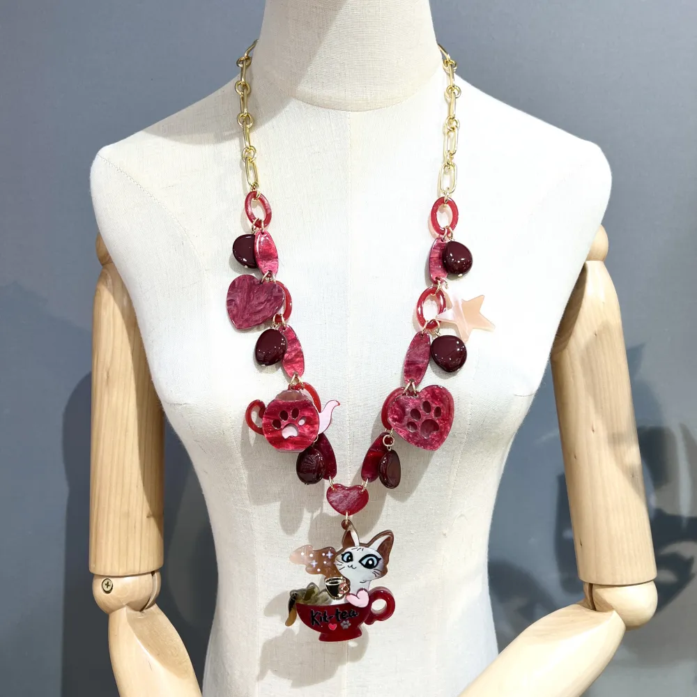 Donna Tazza-Collana Lunga Moda in Resina - CML-16190