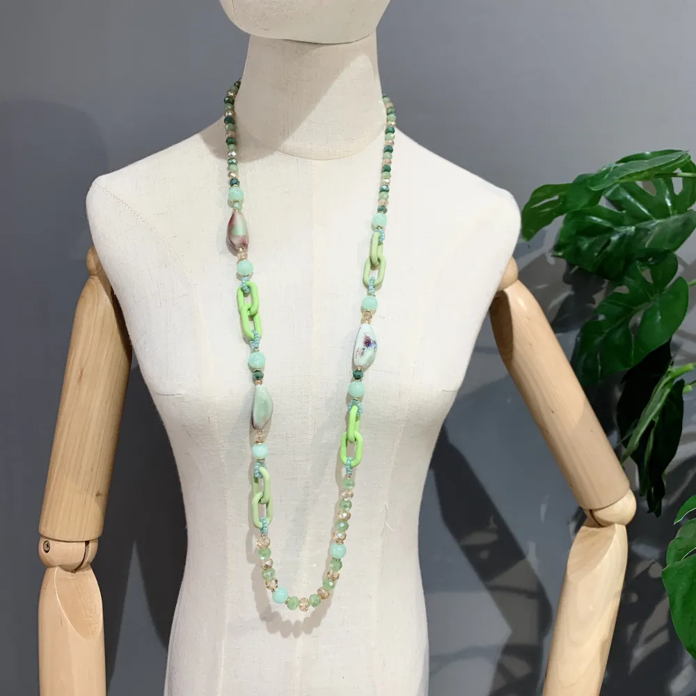 Perline Cristalli  -Collana Lunga Moda - CML-703-02