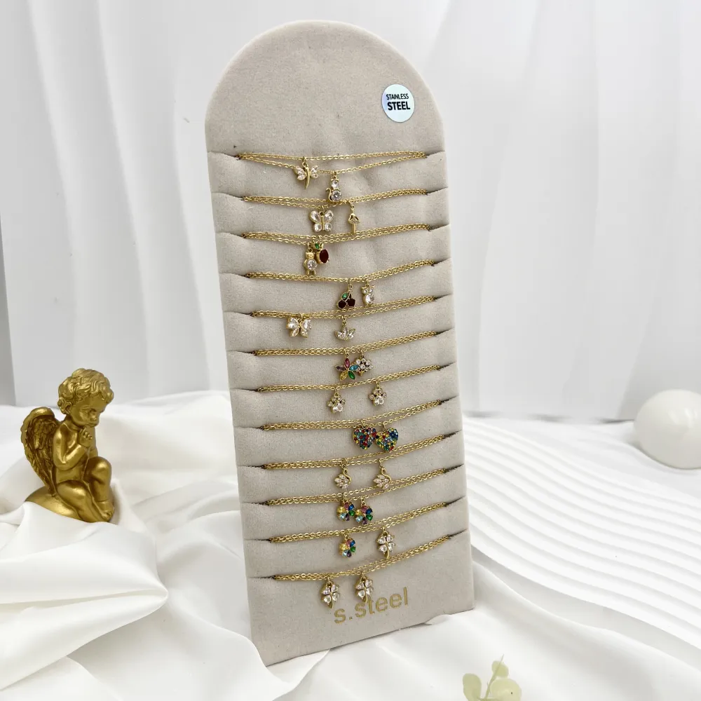 Soggetti Mix con Zirconia-24pz Collane Corte in Acciaio - CPA-103-AA2878-2897N