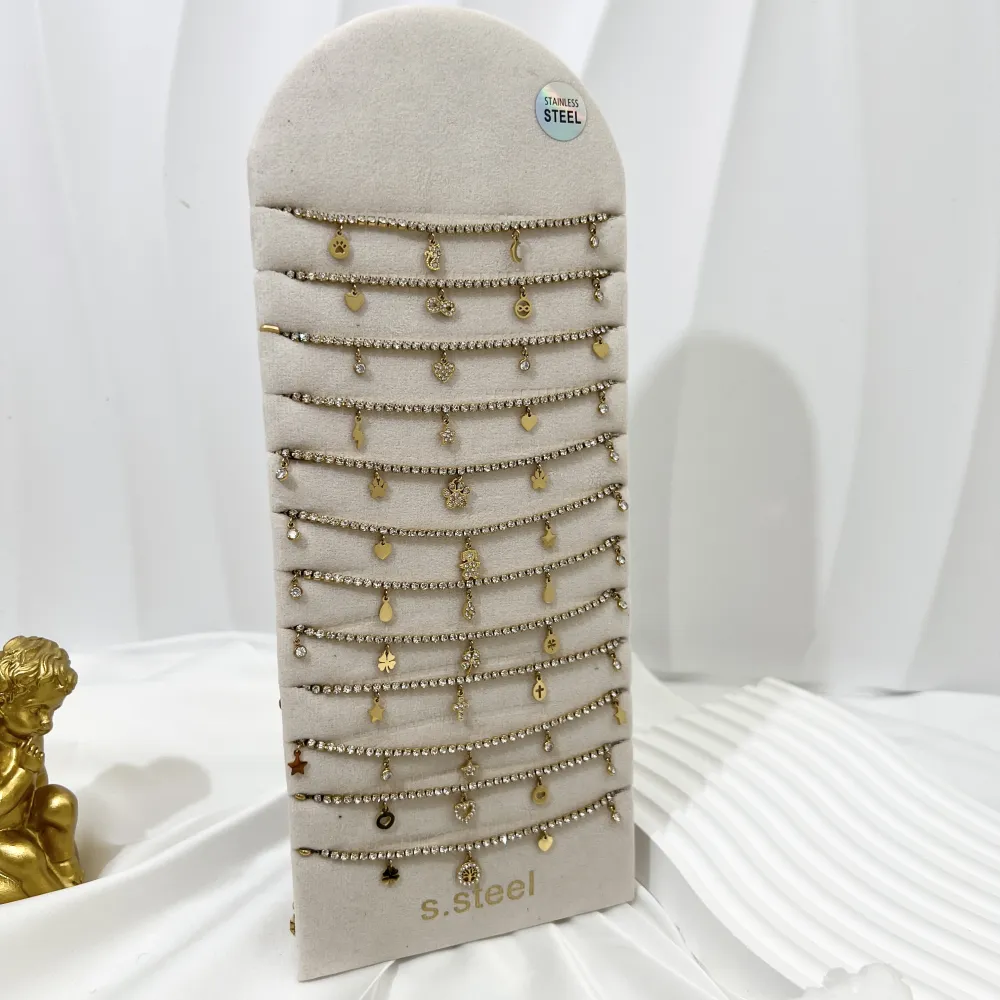 Tennis con Ciondoli-12pz Collane in Acciaio - CPA-103-AA4127N