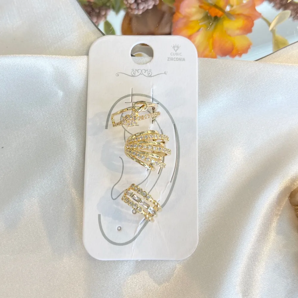 Set 3Pz  -Earcuff con Zirconia - EAK-506-305