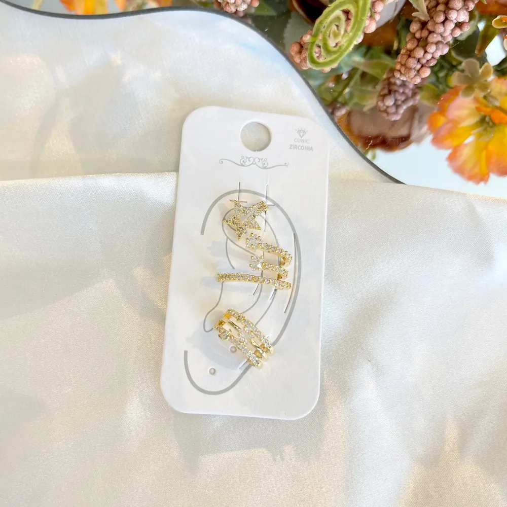 Set 3Pz  -Earcuff con Zirconia - EAK-506-310