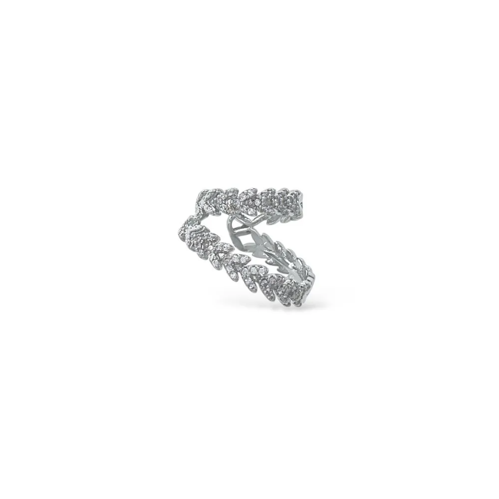 Doppio Cerchio con Zirconia-Earcuff in Ottone - EAK-506-333
