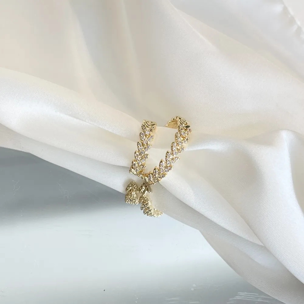 Doppio Cerchio con Zirconia-Earcuff in Ottone - EAK-506-333