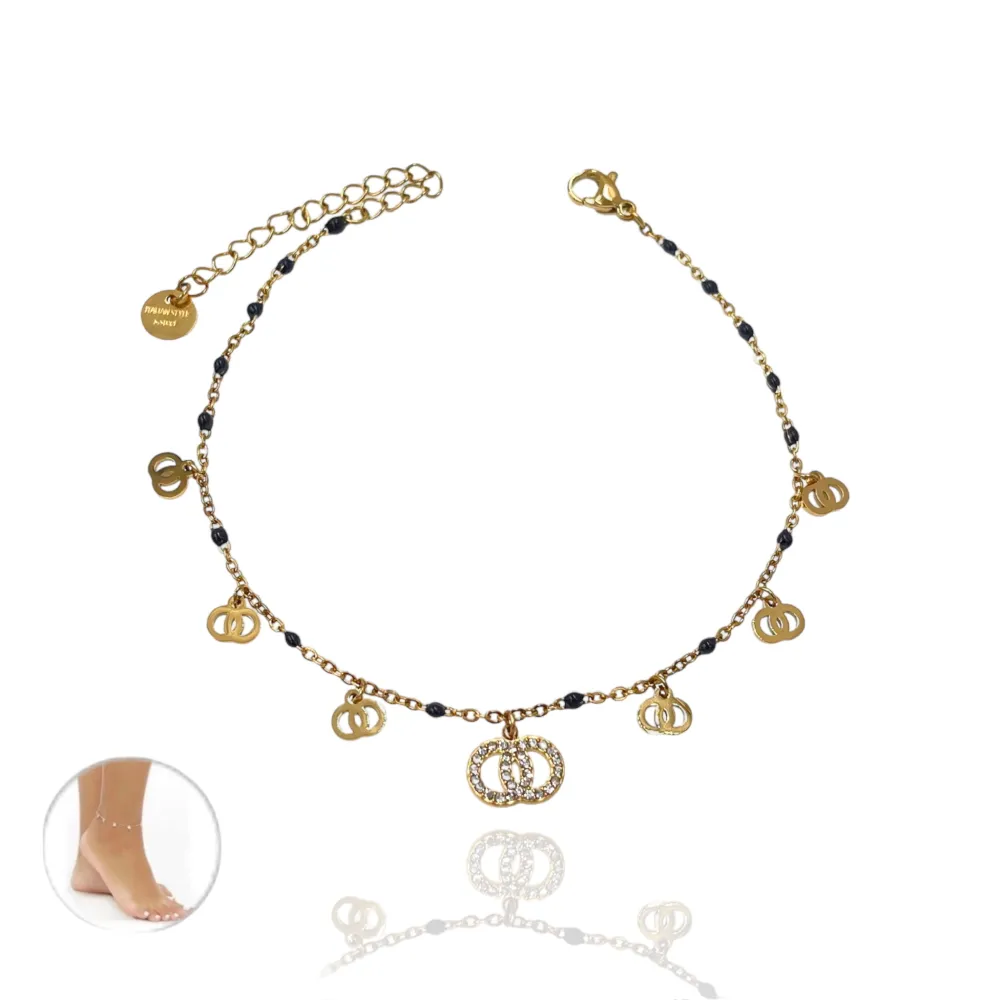 Doppio Cerchio-Cavigliera in Acciaio - KAV-103-AA1714B