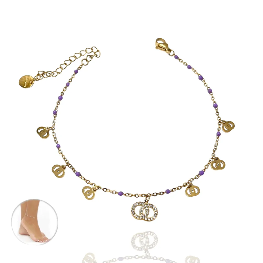 Doppio Cerchio-Cavigliera in Acciaio - KAV-103-AA1714B