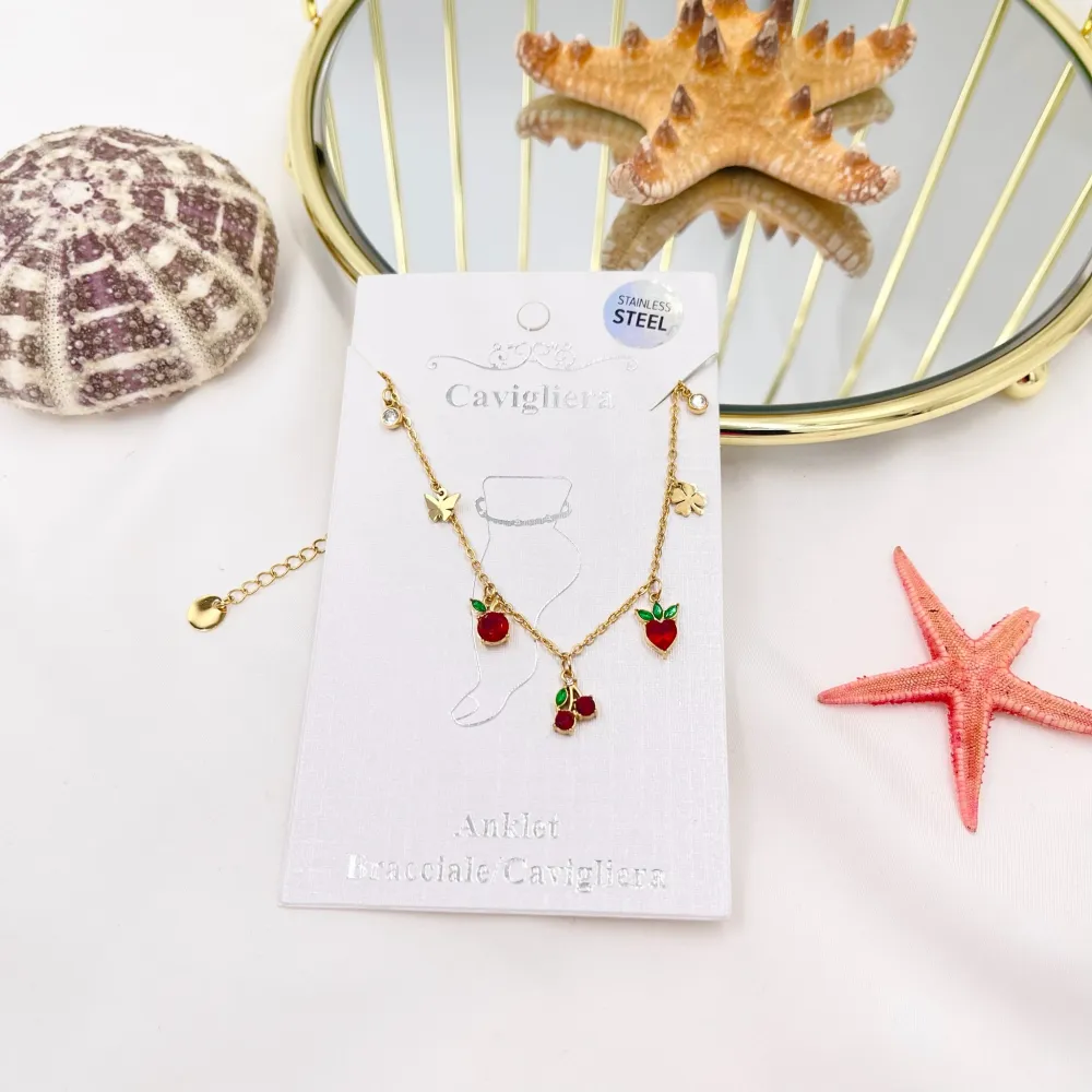 Frutta Ciliegia Mela Fragola-Cavigliera in Acciaio - KAV-103-AA2760B