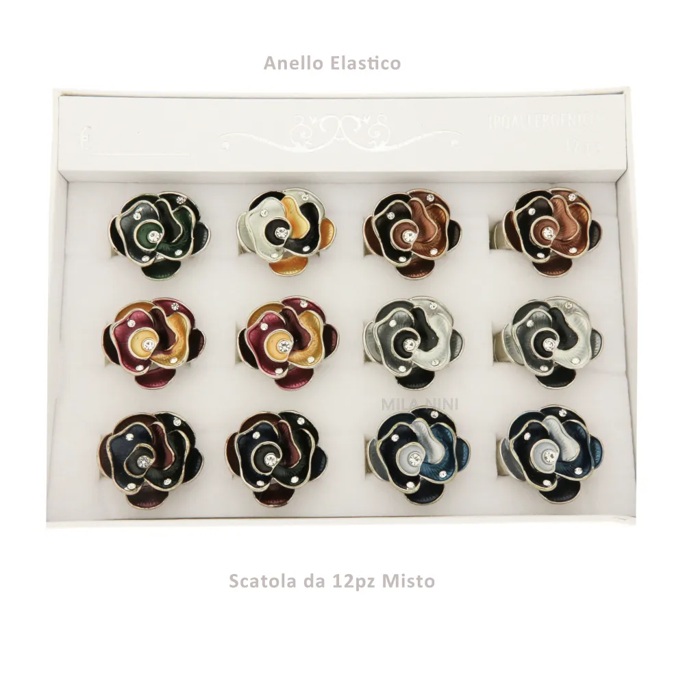 LAME Rosa Scatola 12Pz Misto- Anello Elastico Smaltato 1294 - LAME Rosa Scatola 12Pz Misto- Anello Elastico Smaltato 1294