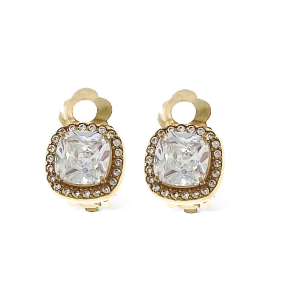 Quadrato -Orecchini a Clip in Acciaio - OAK-103-AA5013E