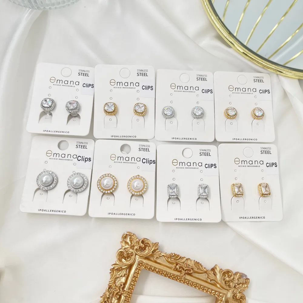 Tondo -Orecchini a Clip in Acciaio - OAK-103-AA5014E