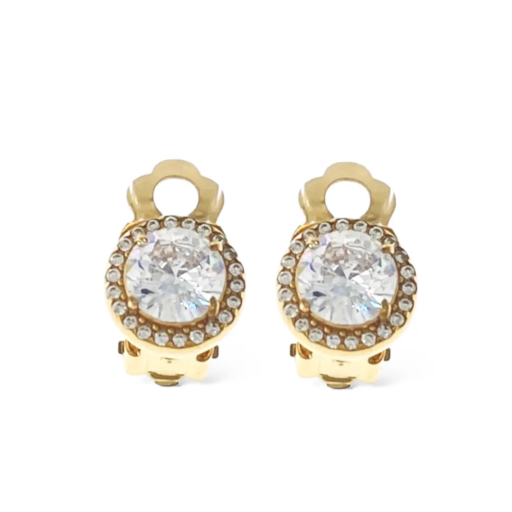 Tondo -Orecchini a Clip in Acciaio - OAK-103-AA5014E