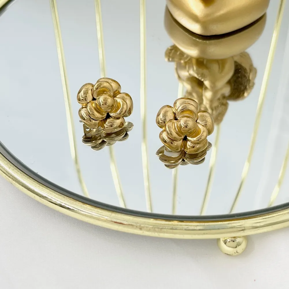 Fiore Rosa -Orecchini a Clip in Acciaio - OAK-1732-359