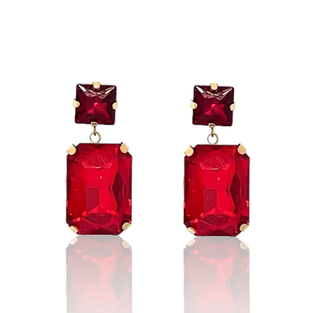 Punto Luce con Pendente Rettangolare-Orecchini in Acciaio - OAP-103-AA2738E