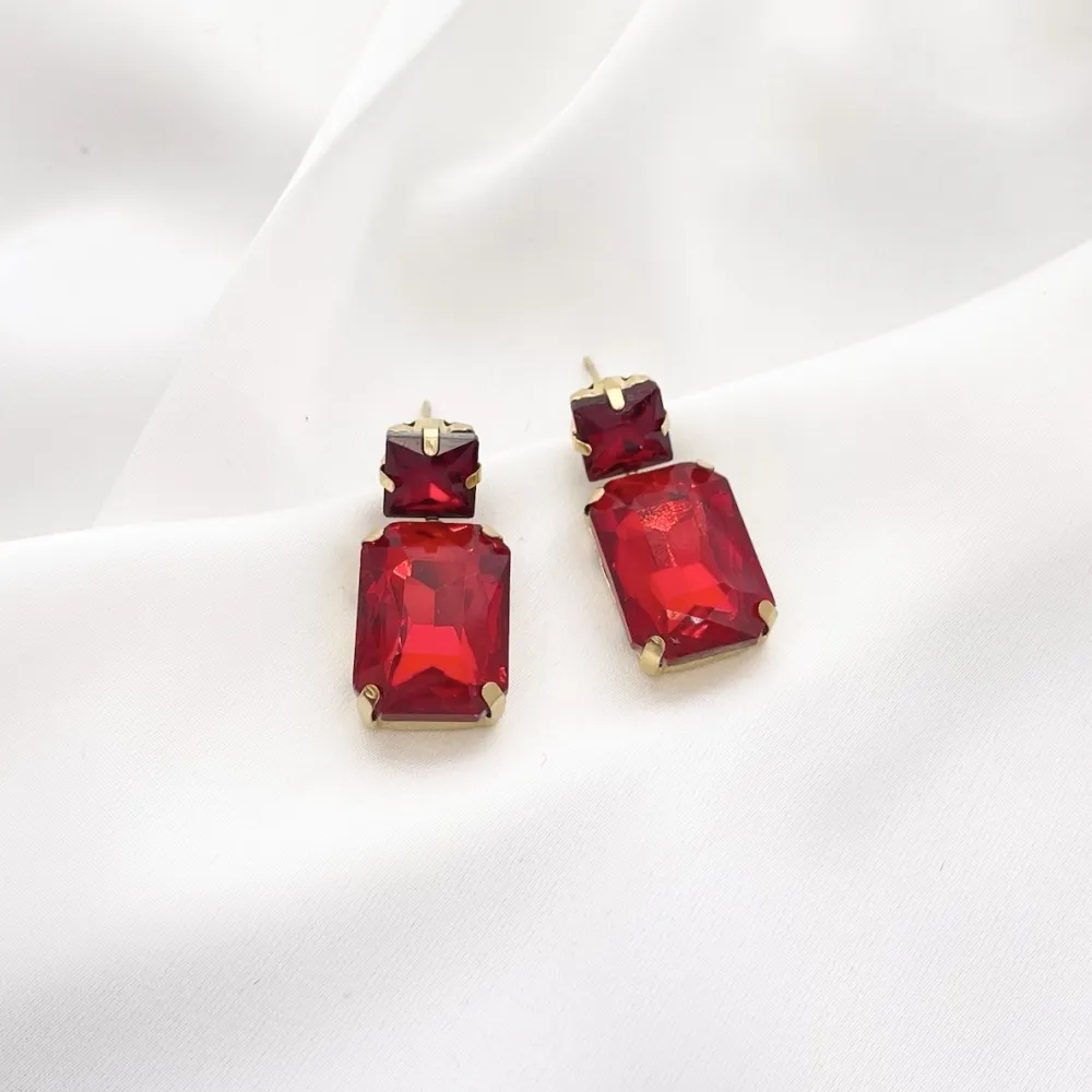 Punto Luce con Pendente Rettangolare-Orecchini in Acciaio - OAP-103-AA2738E