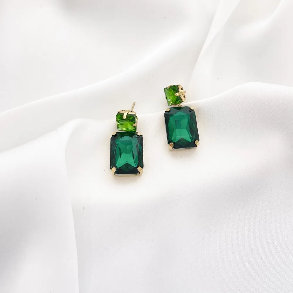 Punto Luce con Pendente Rettangolare-Orecchini in Acciaio - OAP-103-AA2738E