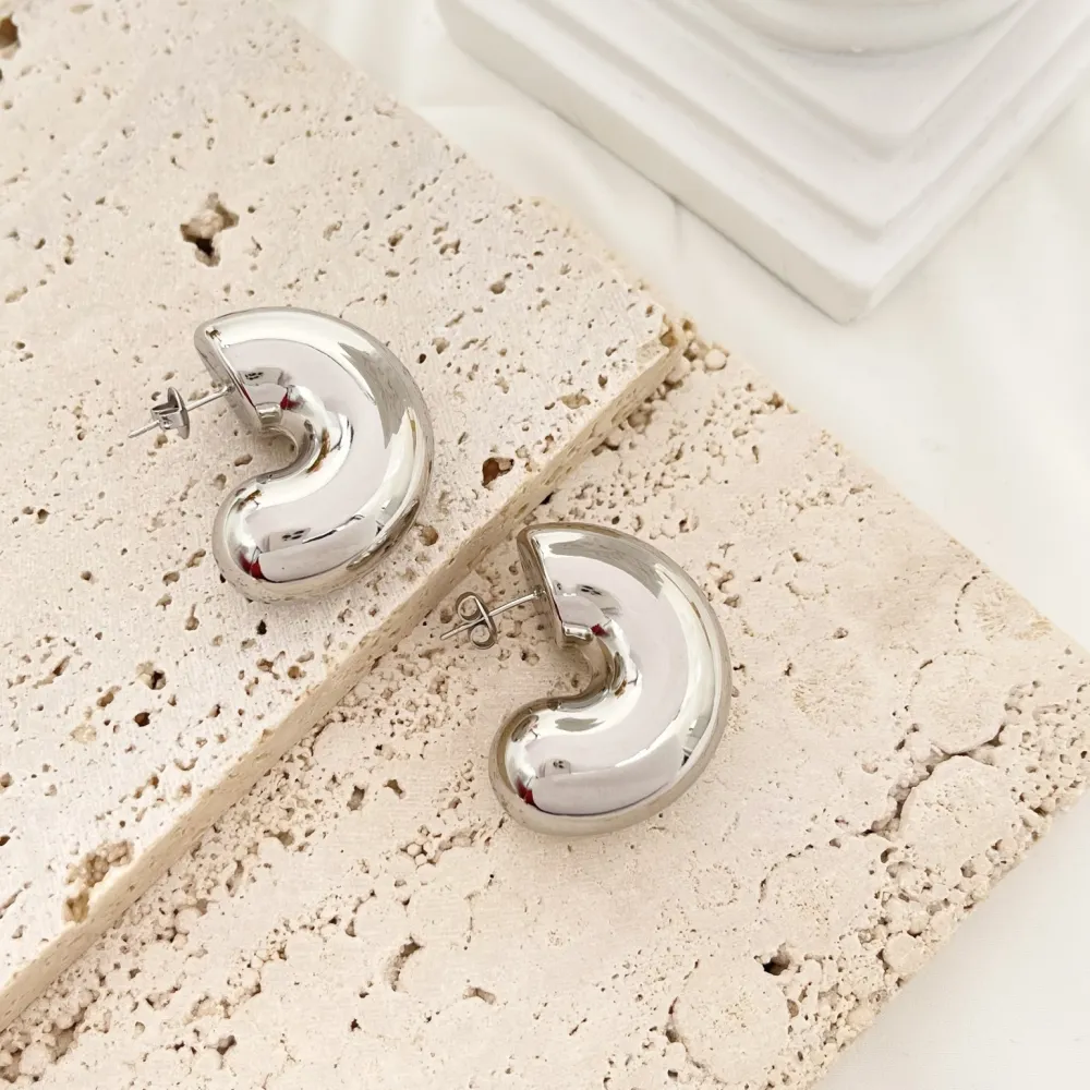 Cerchio Bombato-Orecchini in Acciaio - OAP-103-AA3212E