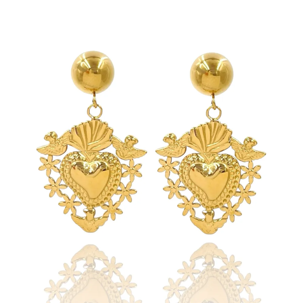 Sacro Cuore-Orecchini in Acciaio - OAP-103-AA4290E